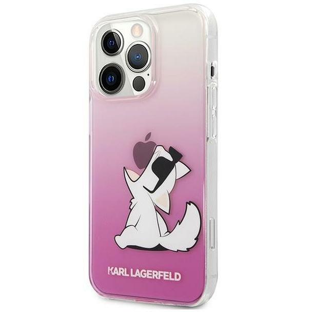 Oryginalne Etui KARL LAGERFELD Hardcase KLHCP14LCFNRCPI do iPhone 14 PRO (Choupette Eat / różowy)