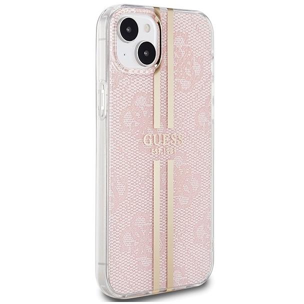 GUESS futerał do IPHONE 15 GUHCP15SH4PSEGP (4G Gold Stripe) różowy