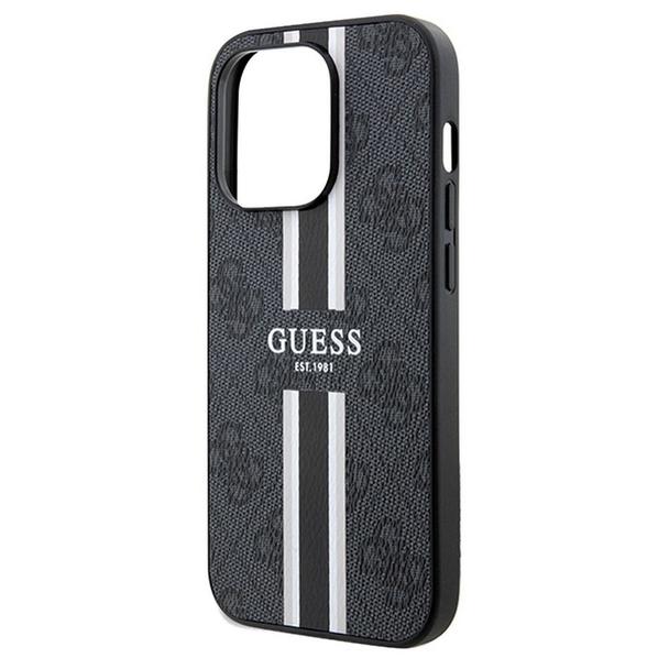 GUESS futerał do IPHONE 15 Pro kompatybilny z MagSafe GUHMP15LP4RPSK (4G Printed Stripes) czarny
