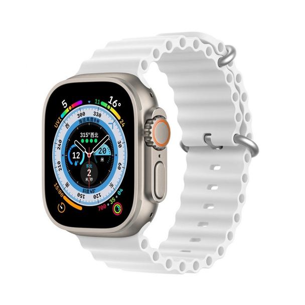 DUX DUCIS pasek OCEAN WAVE silikonowy do Apple Watch 42 / 44 / 45 mm biały