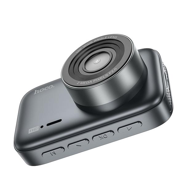 Kamera samochodowa Hoco z wyświetlaczem 3" 1080P/30fps + kamera tylna 720P/25fps DV6  stalowo szara