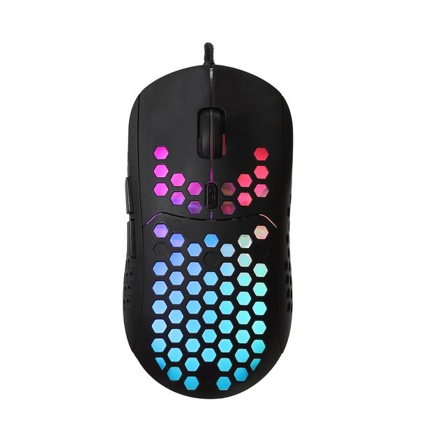 ART myszka komputerowa przewodowa USB A 6400 dpi podświetlana AM-99 czarna