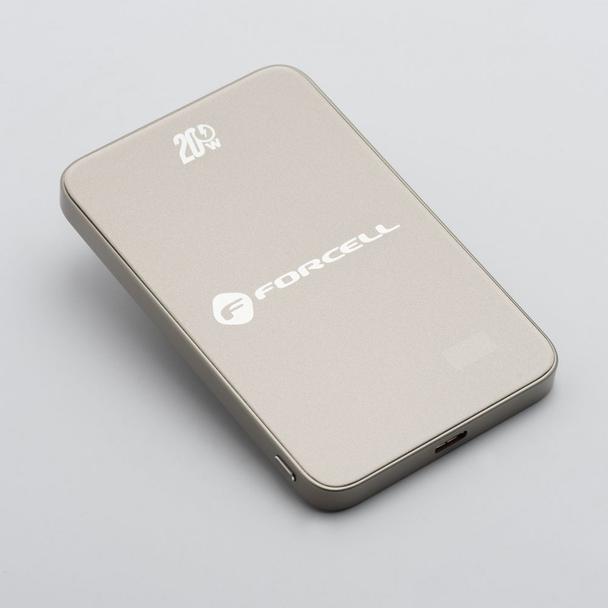 Powerbank zgodny z MagSafe Forcell F-Energy SuperSlim F5K8 QC4.0 PD3.0 15W 5000 mAh tytanowy pustynny 0INT