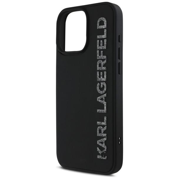 KARL LAGERFELD futerał do IPHONE 16 Pro Max KLHCP16XRBKGVCK (3D Rubber Elongated Glitter) czarny