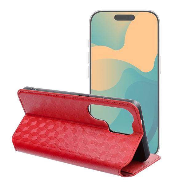 Etui z klapką na Motorola G37 POWER Cubic Book czerwone