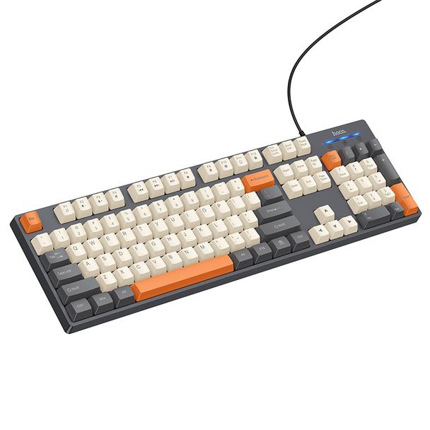 Klawiatura przewodowa QWERTY Hoco GM61 trzykolorowa (biały, szary, pomarańczowy)