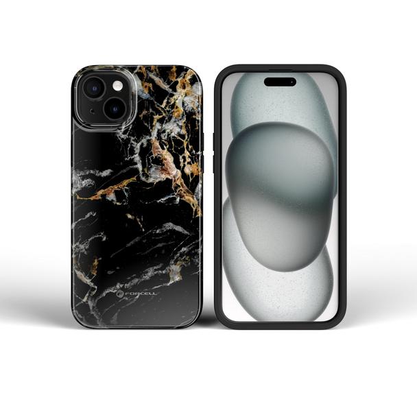 Etui na iPhone 15 PRO MAX Forcell F-Protect Mirage zgodne z MagSafe Military Drop-Test black marble