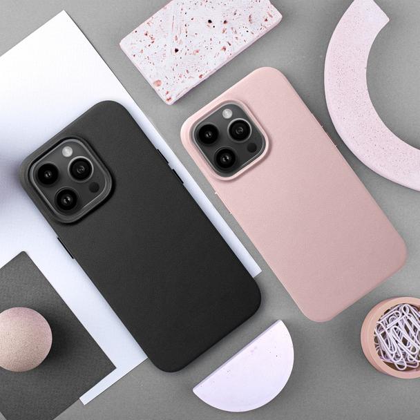 Futerał do iPhone 15 PLUS Leather Mag Cover zgodny z MagSafe czarny