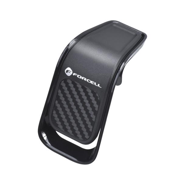 Uchwyt na telefon do samochodu uniwersalny Forcell F-Grip Carbon B060 do kratki czarny