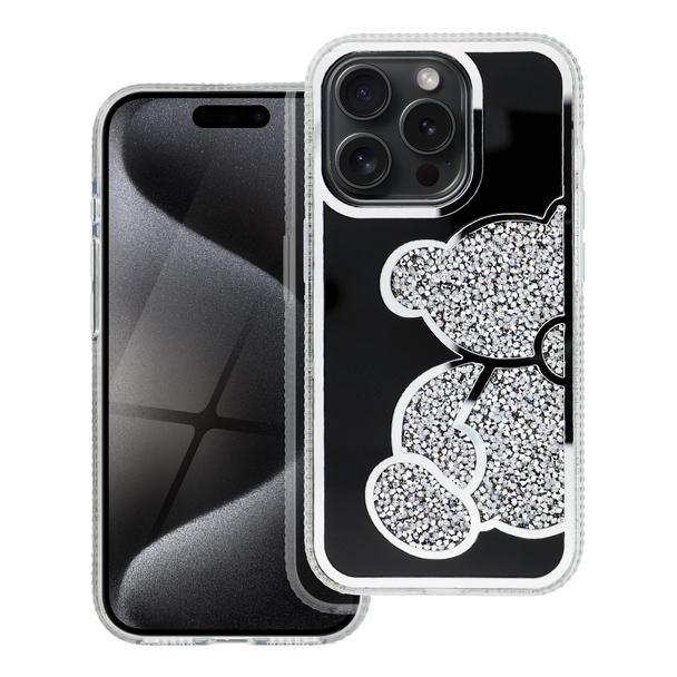 Futerał do iPhone 16 Teddy Bear srebrny