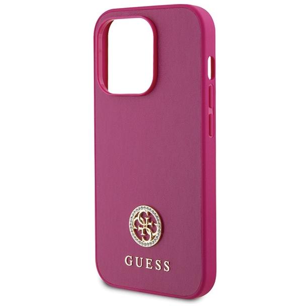 GUESS futerał do IPHONE 15 Pro GUHCP15LPS4DGPP (Strass Metal Logo) różowy