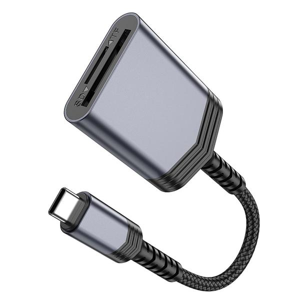 Czytnik kart SD / TF Hoco USB C UA25 szary