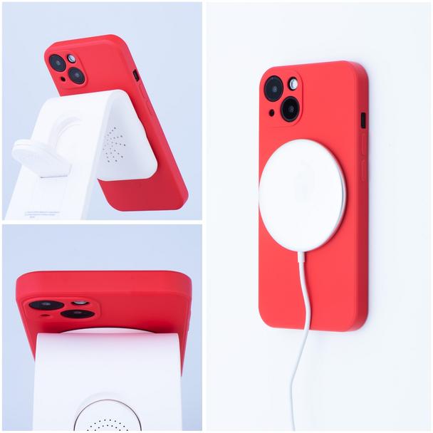Etui na Samsung S26 FE Silicone Mag Cover zgodne z MagSafe (camera protection) czerwone