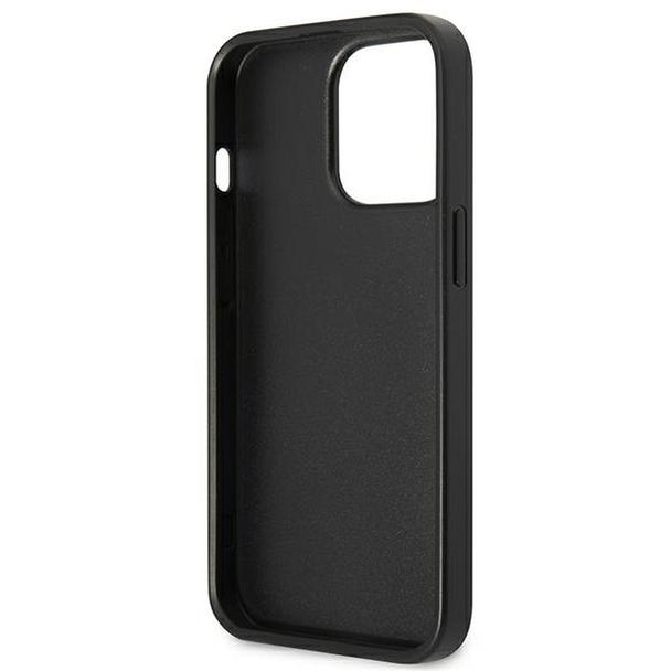 GUESS futerał do IPHONE 13 Pro GUHCP13LPSATPK (Saffiano Double Card Triangle) czarny
