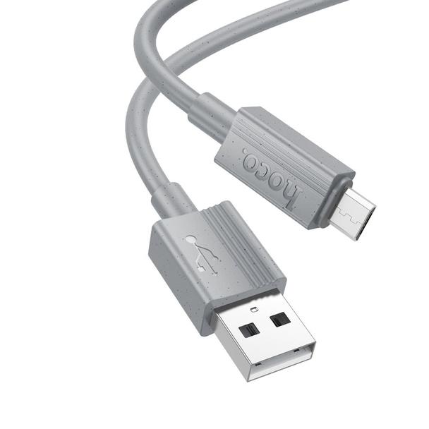 Kabel USB A do Micro USB Hoco 2,4A 1 m X107 szary