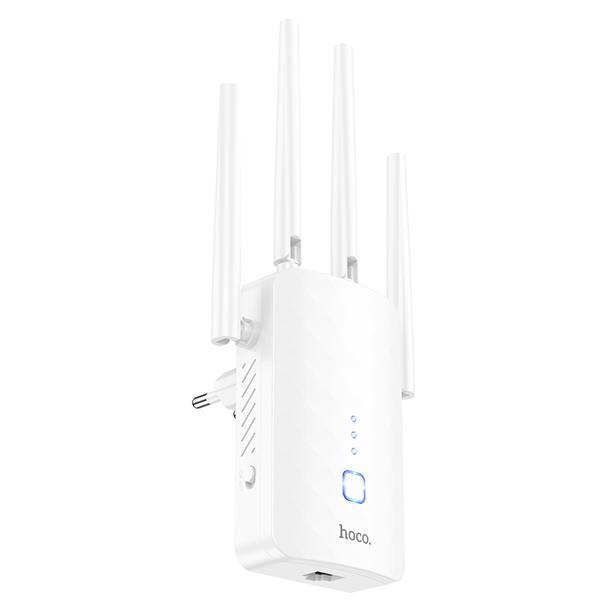 Wzmacniacz sieci bezprzewodowej WiFi 4 300 Mbp/s 230V Hoco HI35 biały