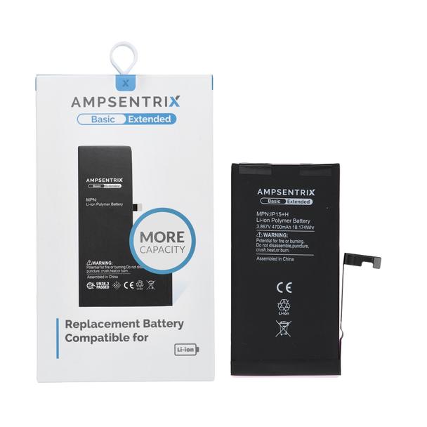 AmpSentrix Basic bateria do iPhone 15 Plus (zwiększona pojemność 4700 mAh)