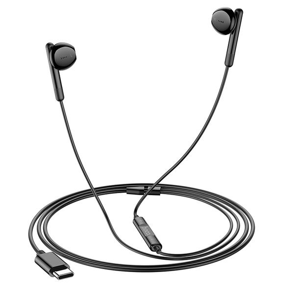 Słuchawki przewodowe douszne USB C Hoco M93 czarne