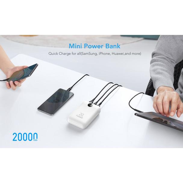 Powerbank Veger S20 (W2081) PD QC3.0 2A 22,5W 20000 mAh biały 0INT