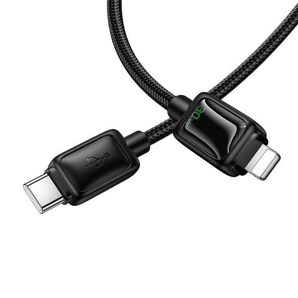Kabel USB C do Lightning Hoco PD 30W 1,2 m z LCD U146 czarny