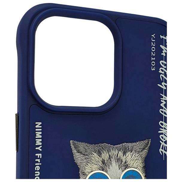 NIMMY futerał GLASSES COOL CAT do IPHONE 15 Pro Max niebieski