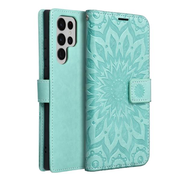 Etui z klapką na Samsung S22 ULTRA Mezzo Book mandala zielone