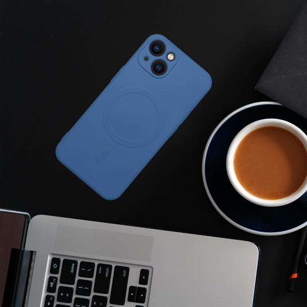Etui na Samsung S26 FE Silicone Mag Cover zgodne z MagSafe (camera protection) niebieskie