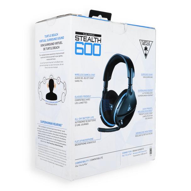 Słuchawki bezprzewodowe nauszne gamingowe Turtle Beach Stealth 600P do PS4 czarno niebieskie