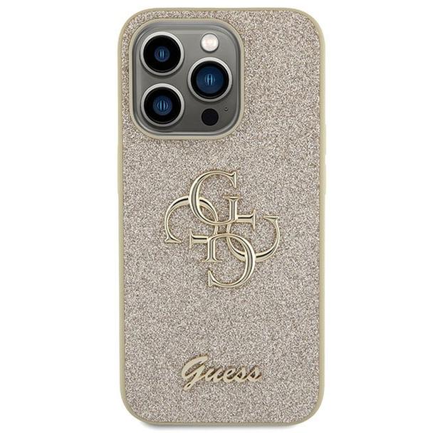 GUESS futerał do IPHONE 15 Pro Max GUHCP15XHG4SGD (Fixed Glitter Big 4G) złoty