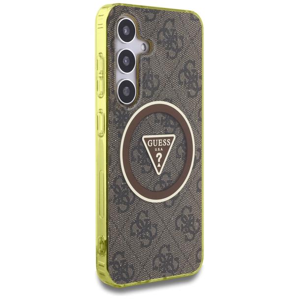 GUESS futerał do SAMSUNG S25 GUHMS25SHG4PRTGW (Magnetic IML Metal Glitter 4G Circle Triangle) brązowy
