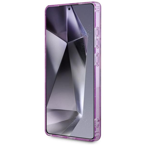 GUESS futerał do SAMSUNG S25 Ultra GUHMS25LHFLPEDU (Magnetic IML Metal Glitter Flowers Triangle) fioletowy