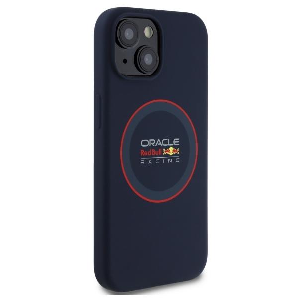 RED BULL futerał do IPHONE 15 kompatybilny z MagSafe RBHMP15S24SIILVR (Silicone red Ring) navy