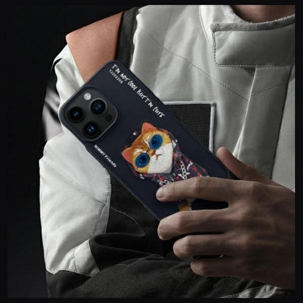 NIMMY futerał GLASSES COOL CAT do IPHONE 15 Pro Max czarny
