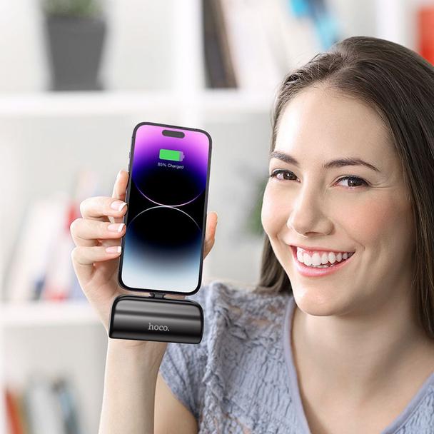 Powerbank Hoco 5000 mAh 2A z wbudowanym złączem Lightning J106 czarny