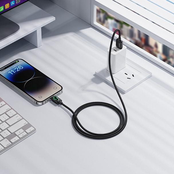 Kabel USB A do Lightning Hoco 2,4A 1,2 m z LCD U146 czarny