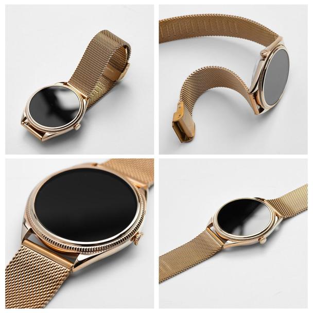 Smartwatch TITMO O-170 (AMOLED, bluetooth call, pasek stal szlachetna gold mesh) złoty 0INT