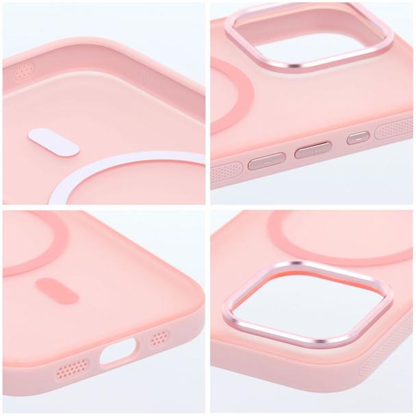 Futerał do iPhone 16 PRO Flexline Mag Cover zgodny z MagSafe różowy
