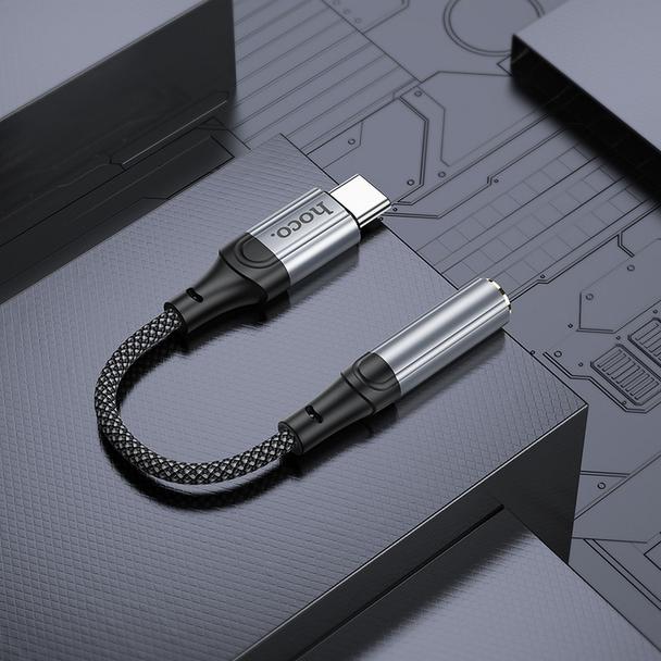 Adapter AUX USB C do Jack 3,5 mm Hoco 0,12 m LS36 czarny