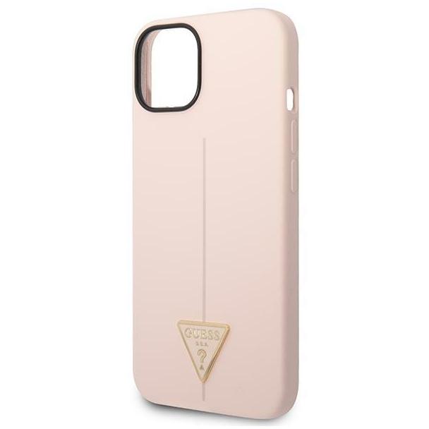 GUESS futerał do IPHONE 13 / 14 / 15 GUHCP14SSLTGP (Silicone Triangle) różowy