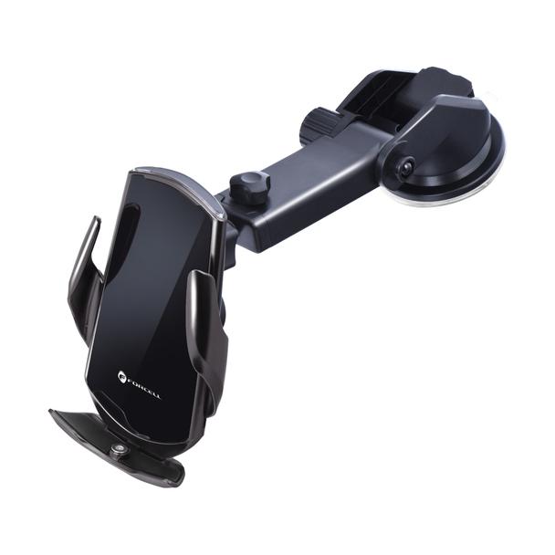 Uchwyt na telefon do samochodu indukcyjny automatyczny Forcell F-Grip HS1 Qi 15W do szyby / kratki czarny