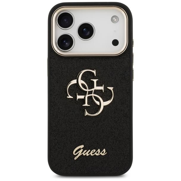GUESS futerał do IPHONE 17 Pro GUHCP17LHG4SGCK (Fixed Glitter Big 4G Metal Frame) czarny