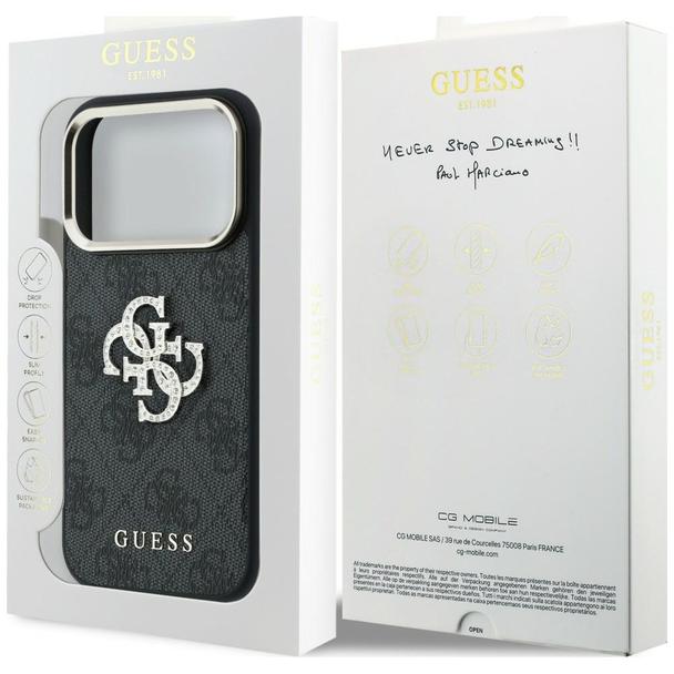GUESS futerał do IPHONE 18 Pro /17 Pro (Big Strass Logo 4G) brązowy