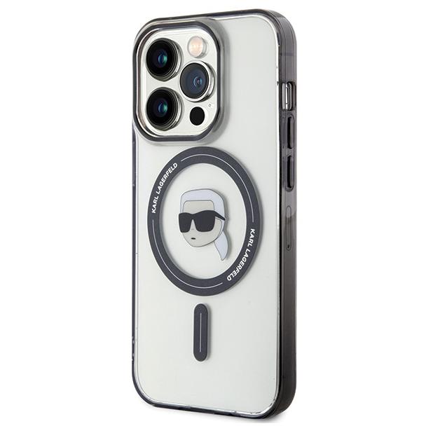 KARL LAGERFELD futerał do IPHONE 15 Pro KLHMP15LHKHNOTK (Karl Head + MAG) transparentny
