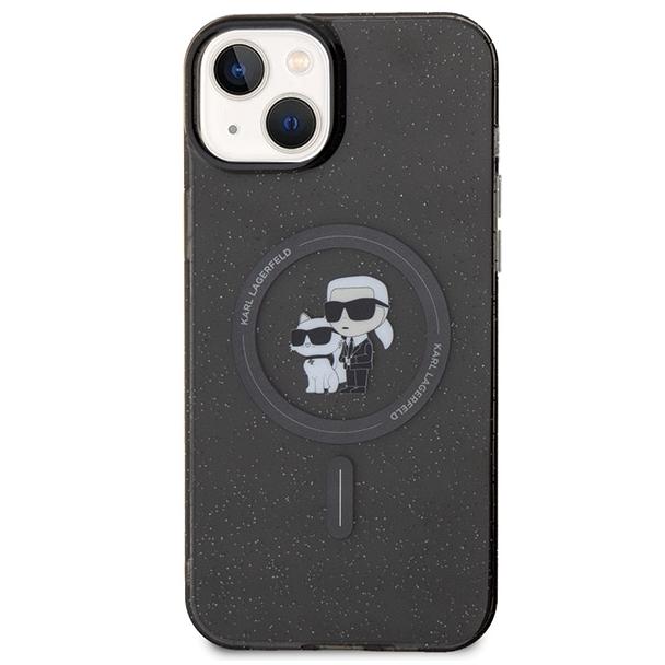 KARL LAGERFELD futerał do IPHONE 15 KLHMP15SHGKCNOK (Glitter + MAG) czarny