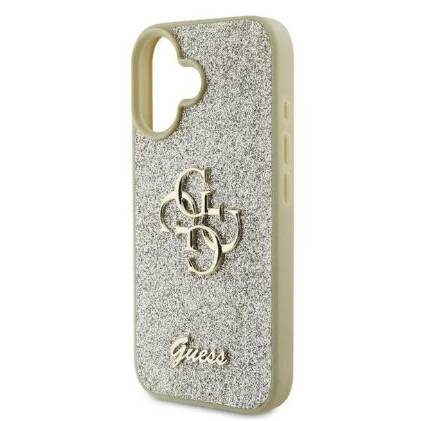 GUESS futerał do IPHONE 16 Plus GUHCP16MHG4SGD (Fixed Glitter Big 4G) złoty
