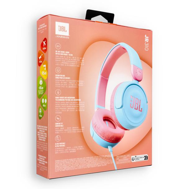 Słuchawki przewodowe nagłowne JBL JR310 różowo niebieskie