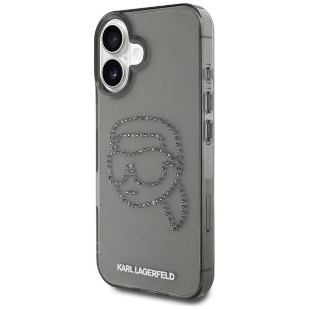 KARL LAGERFELD futerał do IPHONE 16 Pro  KLHCP16LHKHDCELK (IML Rhinestones S K Head) czarny