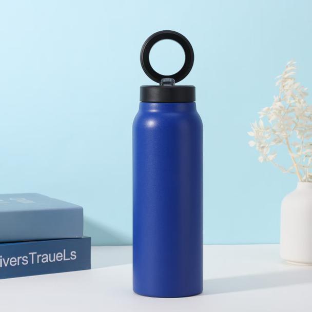 Butelka / bidon na wodę metal z uchwytem kompatybilnym z Magsafe 950ml niebieski