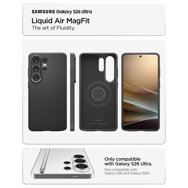 SPIGEN futerał LIQUID AIR MAG kompatybilny z MagSafe do SAMSUNG S26 Ultra matte black