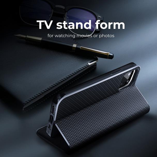 Etui z klapką na Xiaomi Redmi 9AT / Redmi 9A Luna Book Carbon czarne